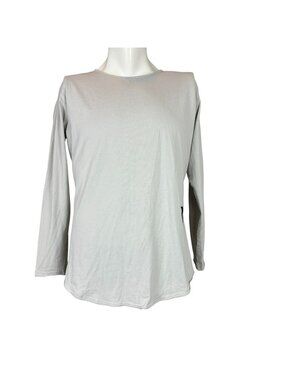 ALPHALETE Cream Long Sleeve Crew Neck Active Tee